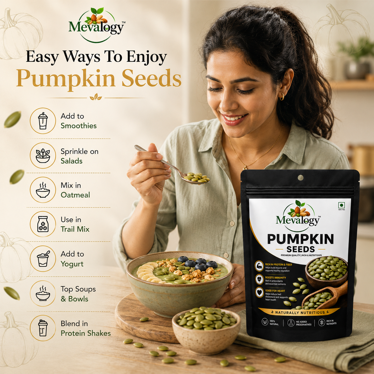 Mevalogy Premium Flax Seeds 200g | Natural Alsi | Rich in Omega-3 | High in Dietary Fiber | Protein Rich