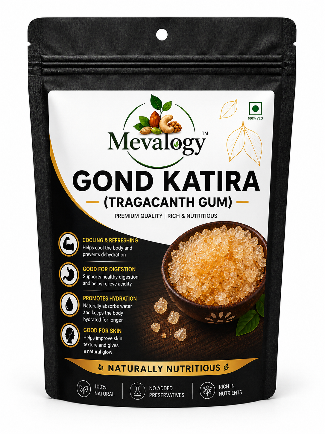 Mevalogy Gond Katira (Tragacanth Gum) Seeds | Natural Edible Gum for Traditional Drinks, Desserts & Summer Recipes