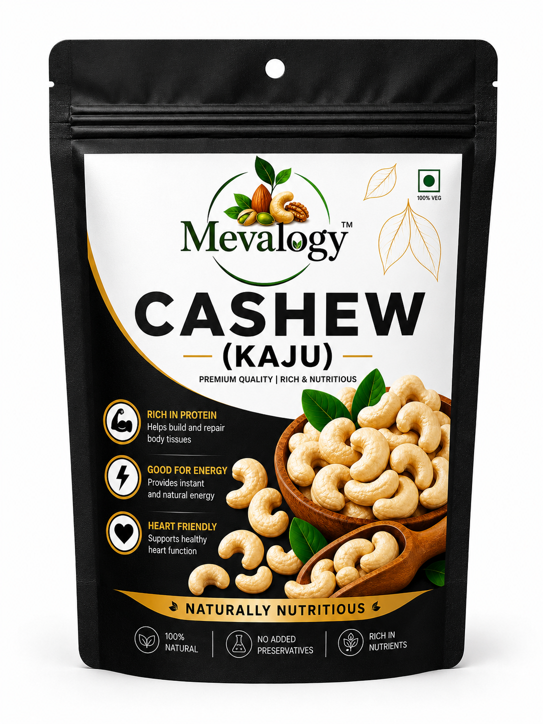 Mevalogy Pure Cashews Whole/Kaju, 200g, Nutritious & Delicious, Premium Kaju nuts, Rich in Protein, Magnesium & Phosphorus, Deluxe Size & Crunchy Nuts