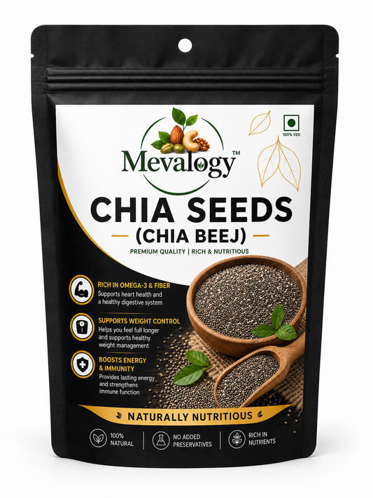 Mevalogy Chia Seeds 200g I Seeds for Eating | Seeds for Weight Management | Rich in Calcium, Protein & Fibre
