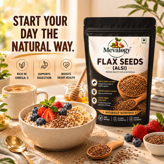 Mevalogy Premium Flax Seeds 200g | Natural Alsi | Rich in Omega-3 | High in Dietary Fiber | Protein Rich