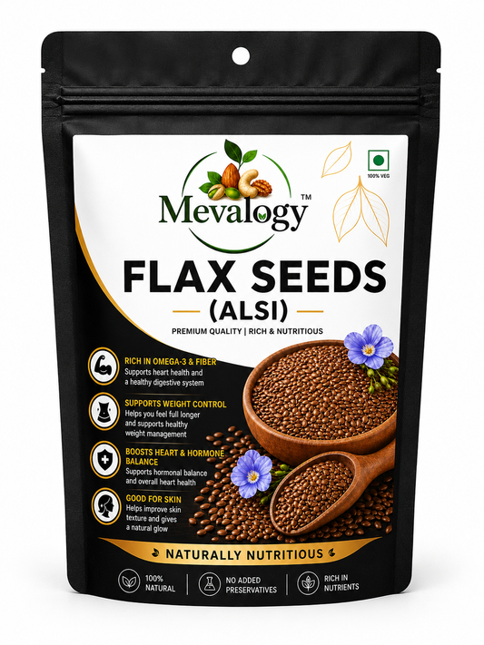 Mevalogy Premium Flax Seeds 200g | Natural Alsi | Rich in Omega-3 | High in Dietary Fiber | Protein Rich